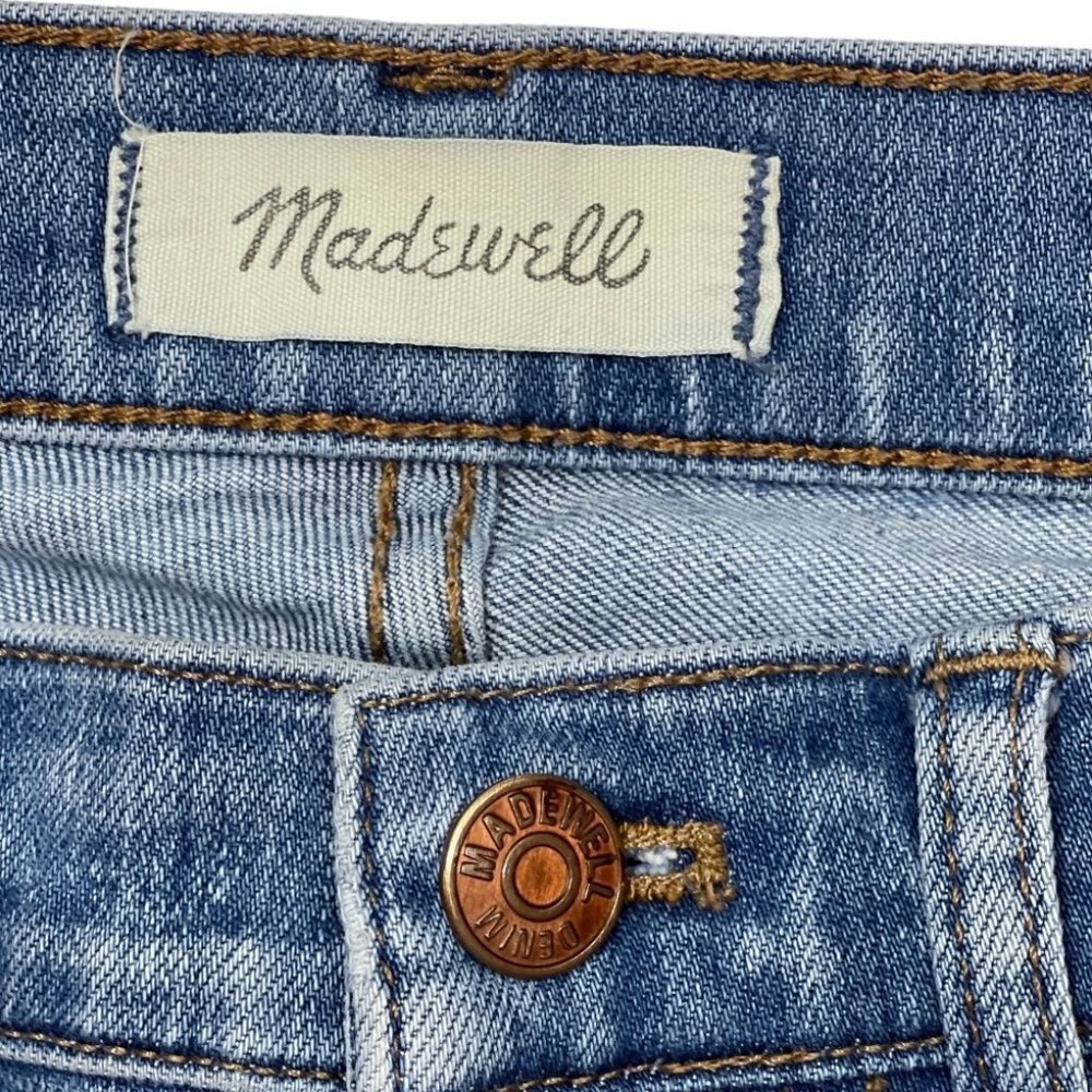 MADEWELL Cool Sexy 9" Mid-Rise Skinny Jeans Frankie Wash Torn Knee 28" Lean Legs - Picture 14 of 16
